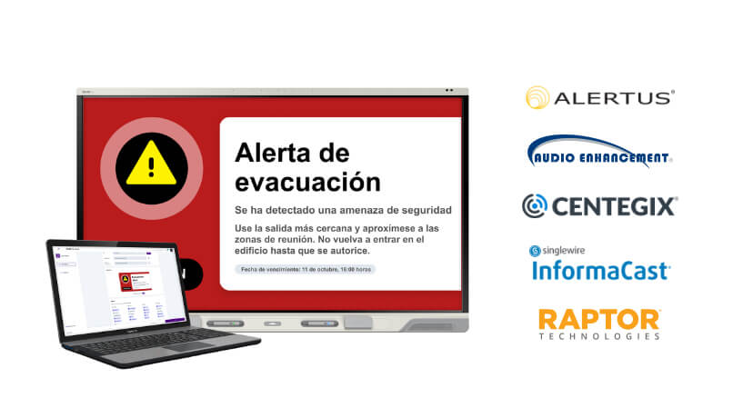 SMART Control alert on SMART Board with partner logos