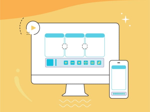 Lumio software demonstrated on a desktop and smartphone, showcasing its ability to synchronize and amplify best teaching practices.