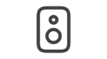 An icon depicting a speaker, indicating audio functionality.