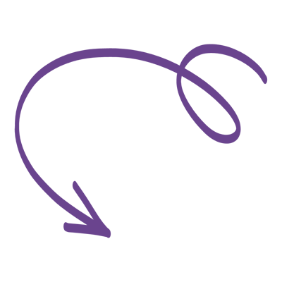 Purple curved arrow forming a loop with a pointed end.