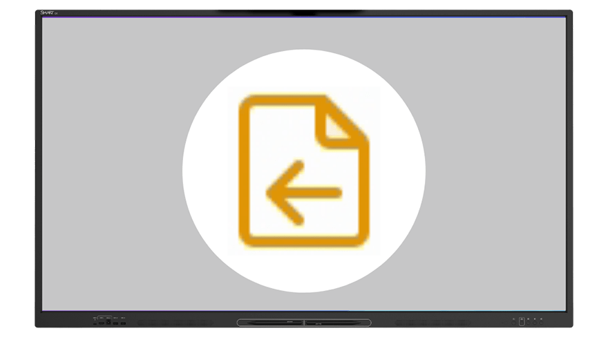 An icon representing saving and exporting.