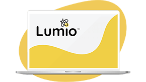 Lumio logo showing on a laptop