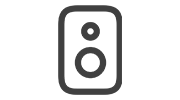 Icon representing sound emission for audio output.