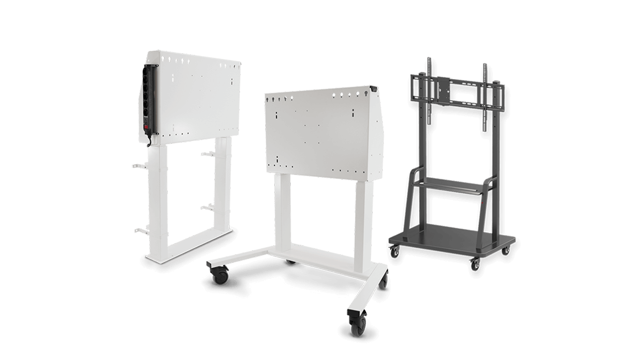 Collage of stands and wall mounts for SMART Boards